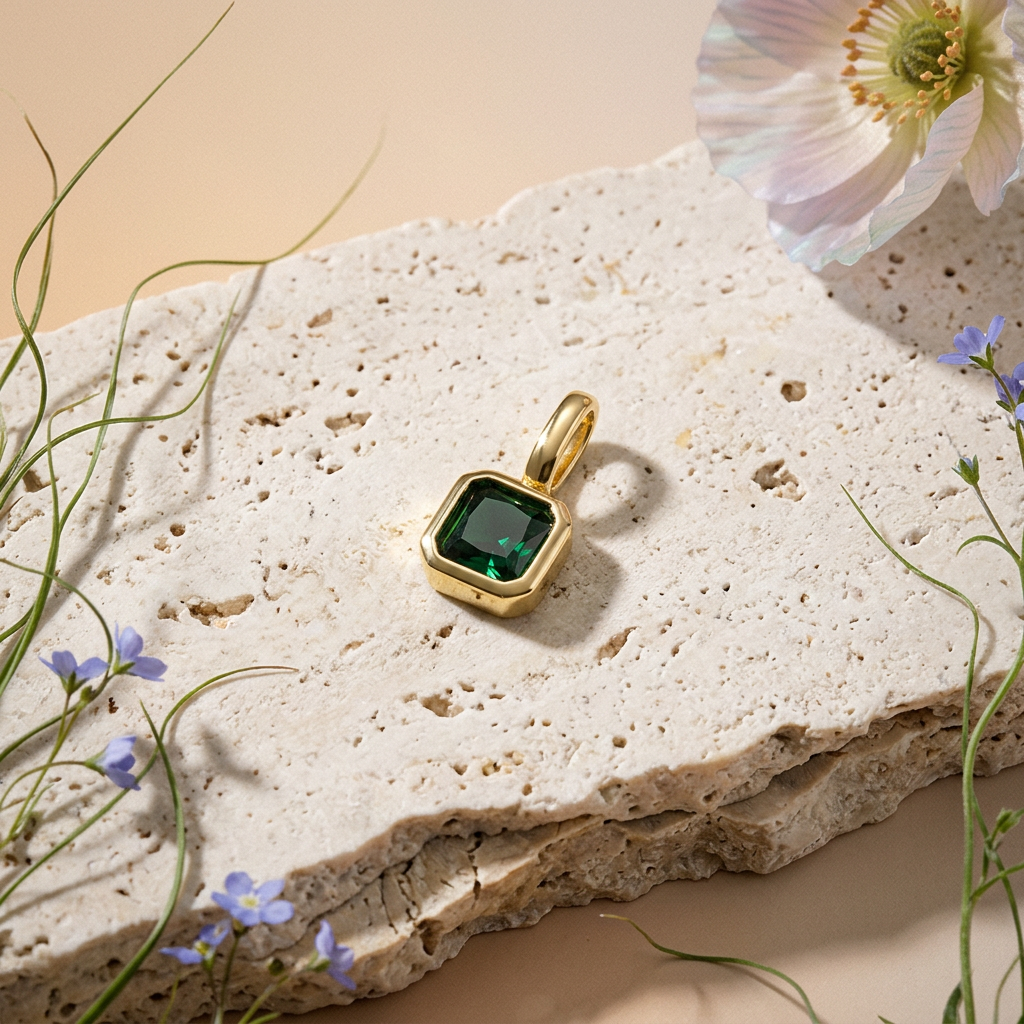 Rionia Golden Square Charm charm