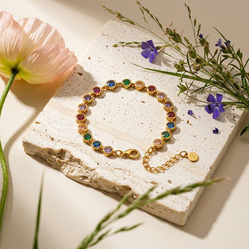 Paenia Golden Orb Strand Bracelet
