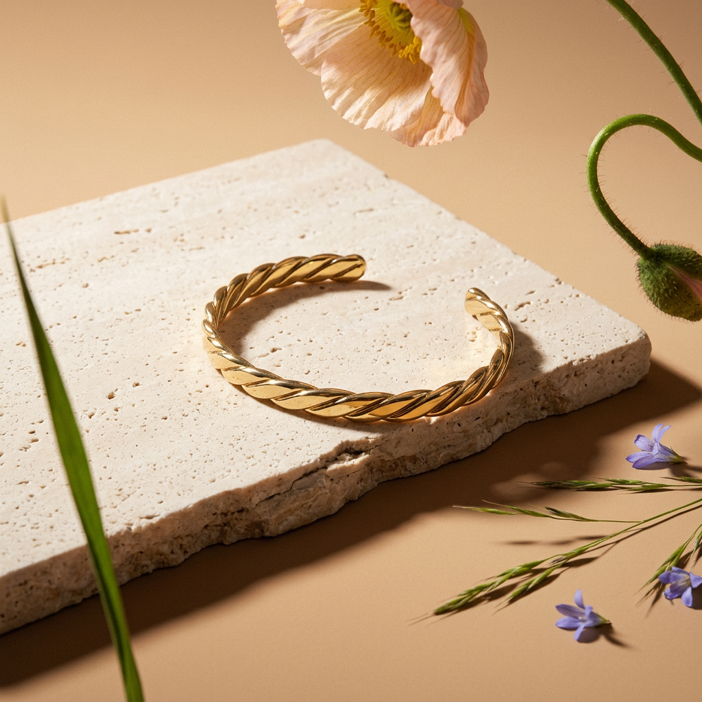 Maelia Golden Halo Cuff Bracelet