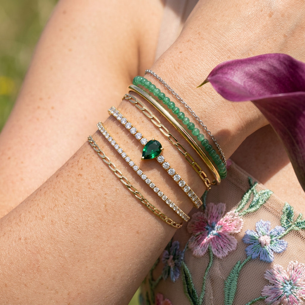 Lionia Golden Drop Tennis Bracelet