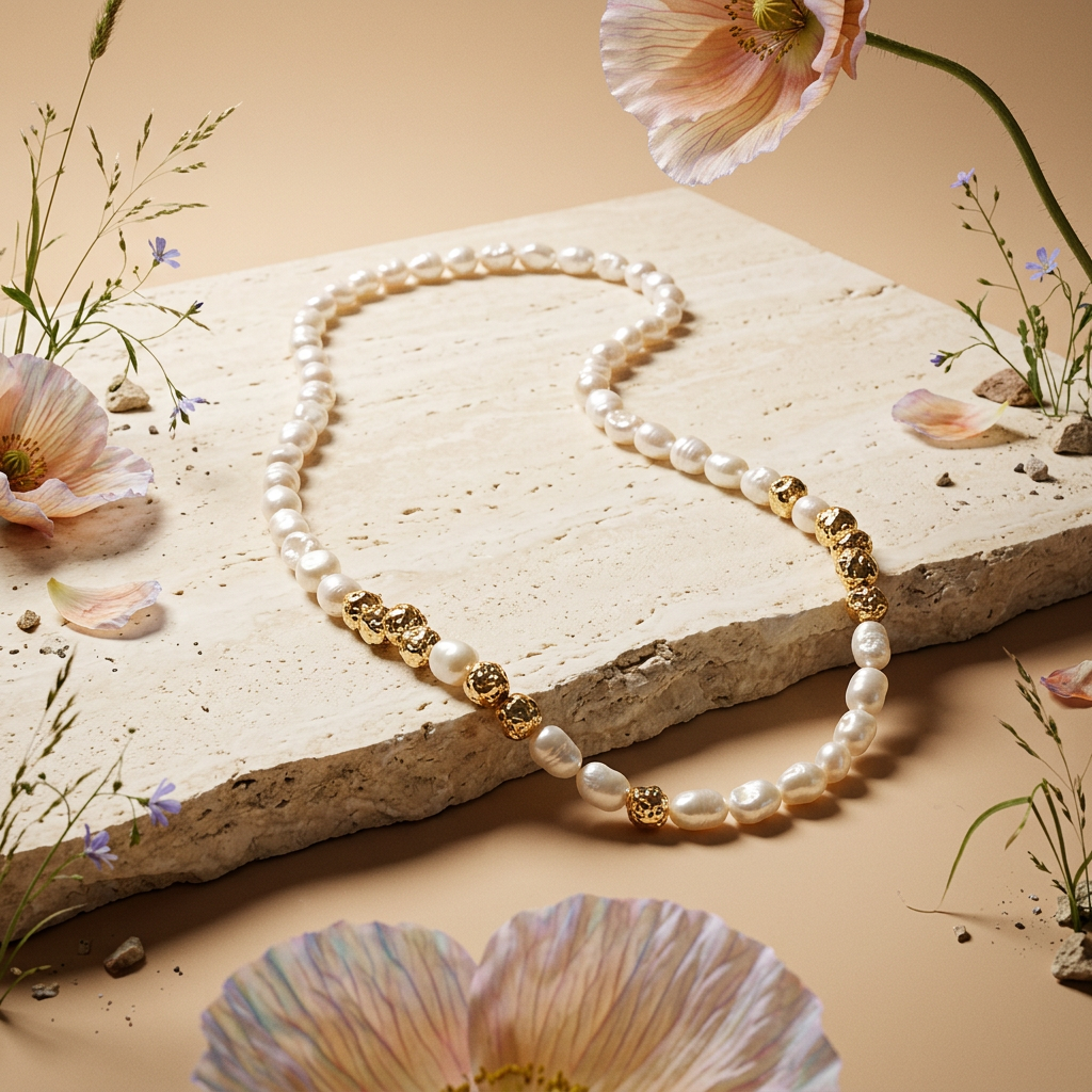 Sialia Golden Pearl Strand Necklace