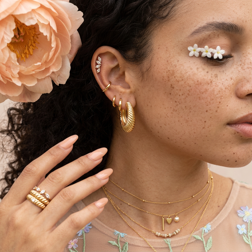 Laelia Golden Halo Huggie Earrings