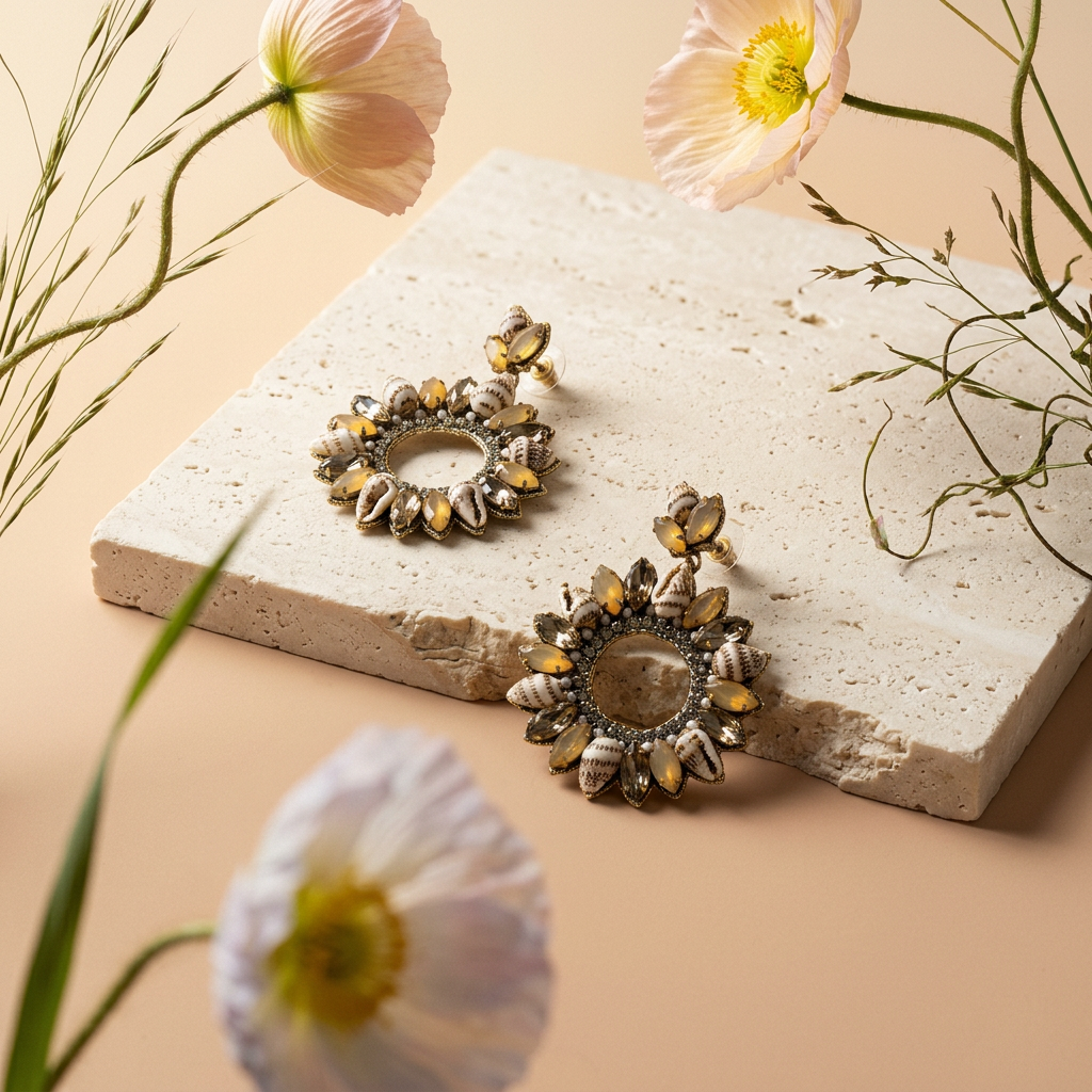 Zaera Golden Halo Drop Earrings