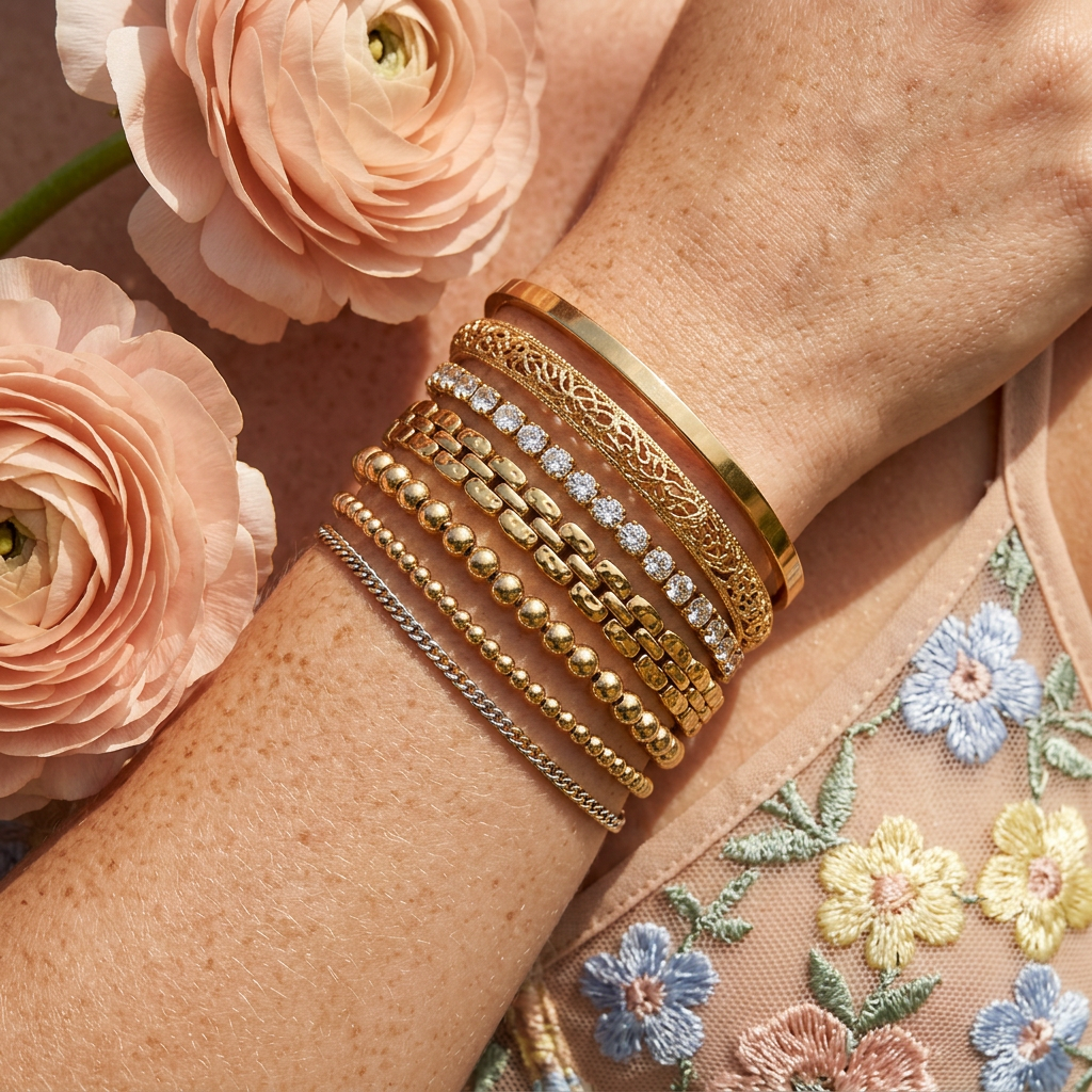 Raevia Golden Chain Link Bracelet