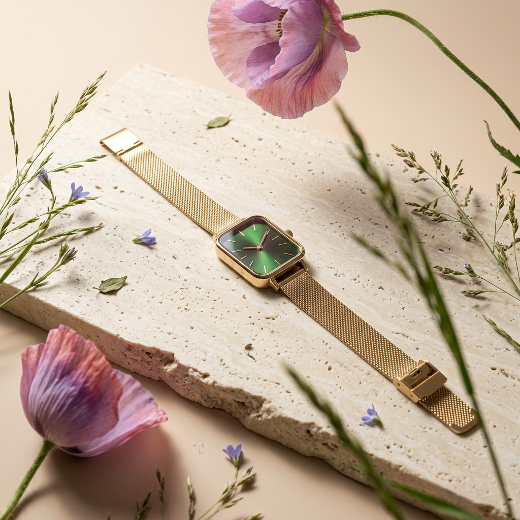 Raenia Golden Bar Strap watch