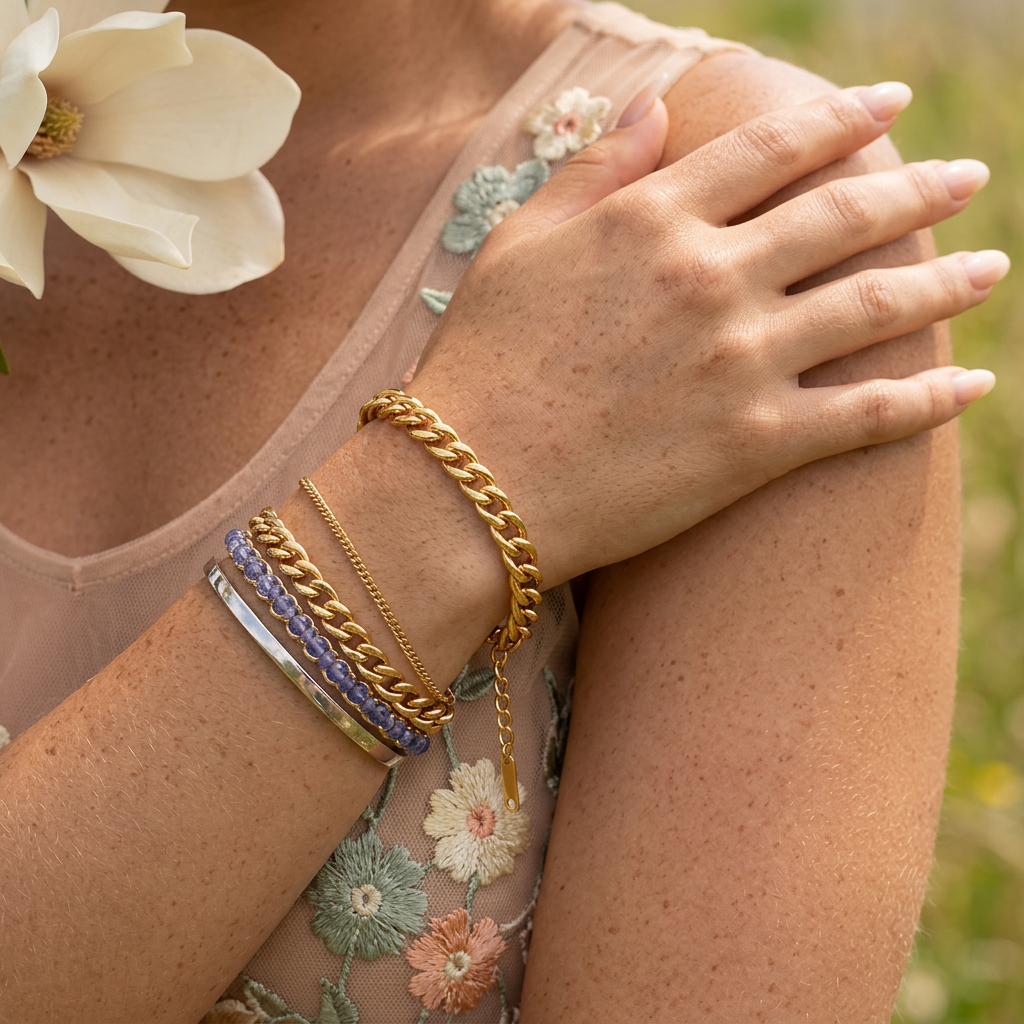 Raelia Golden Link Chain Bracelet