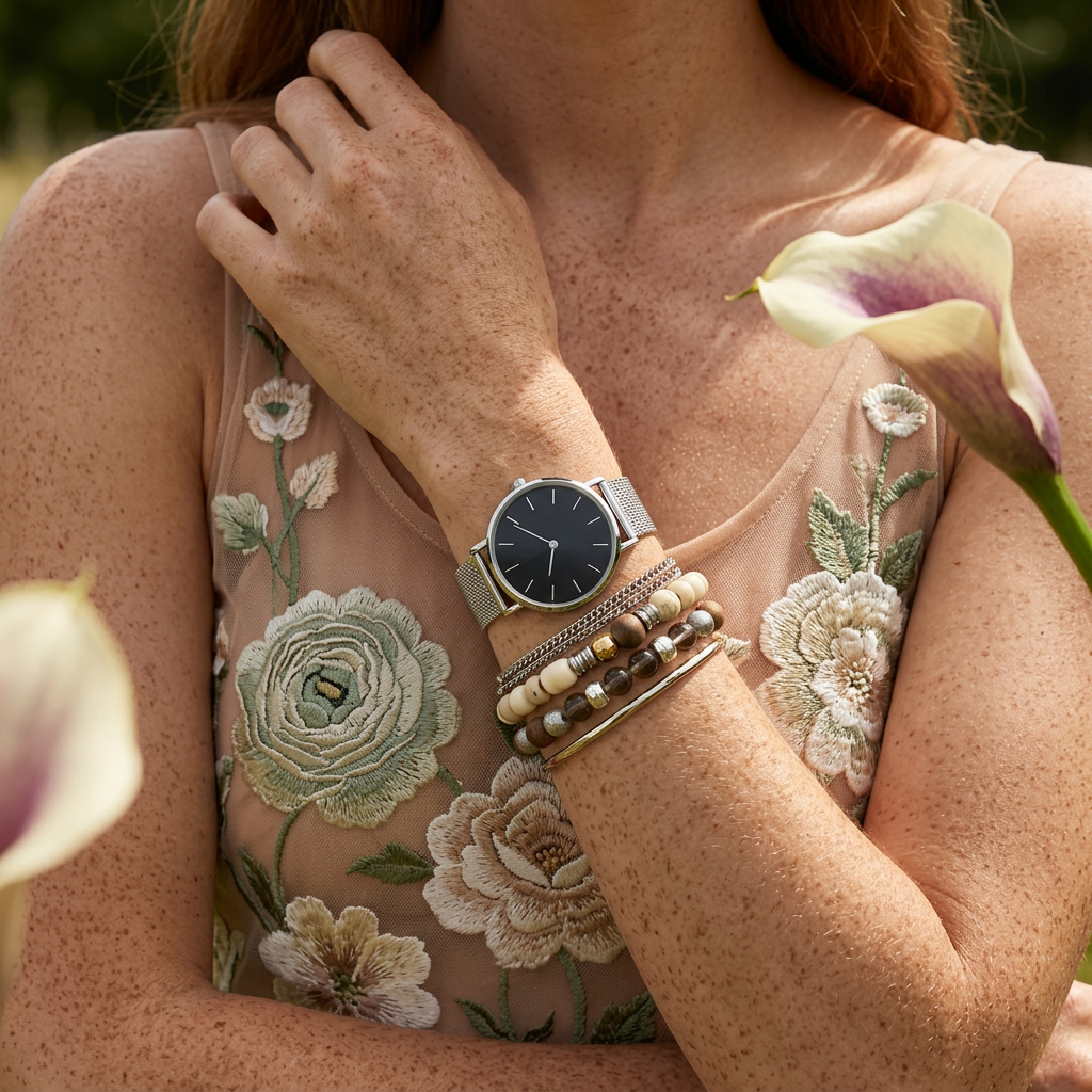 Raelia Silver Disc Minimal Watch