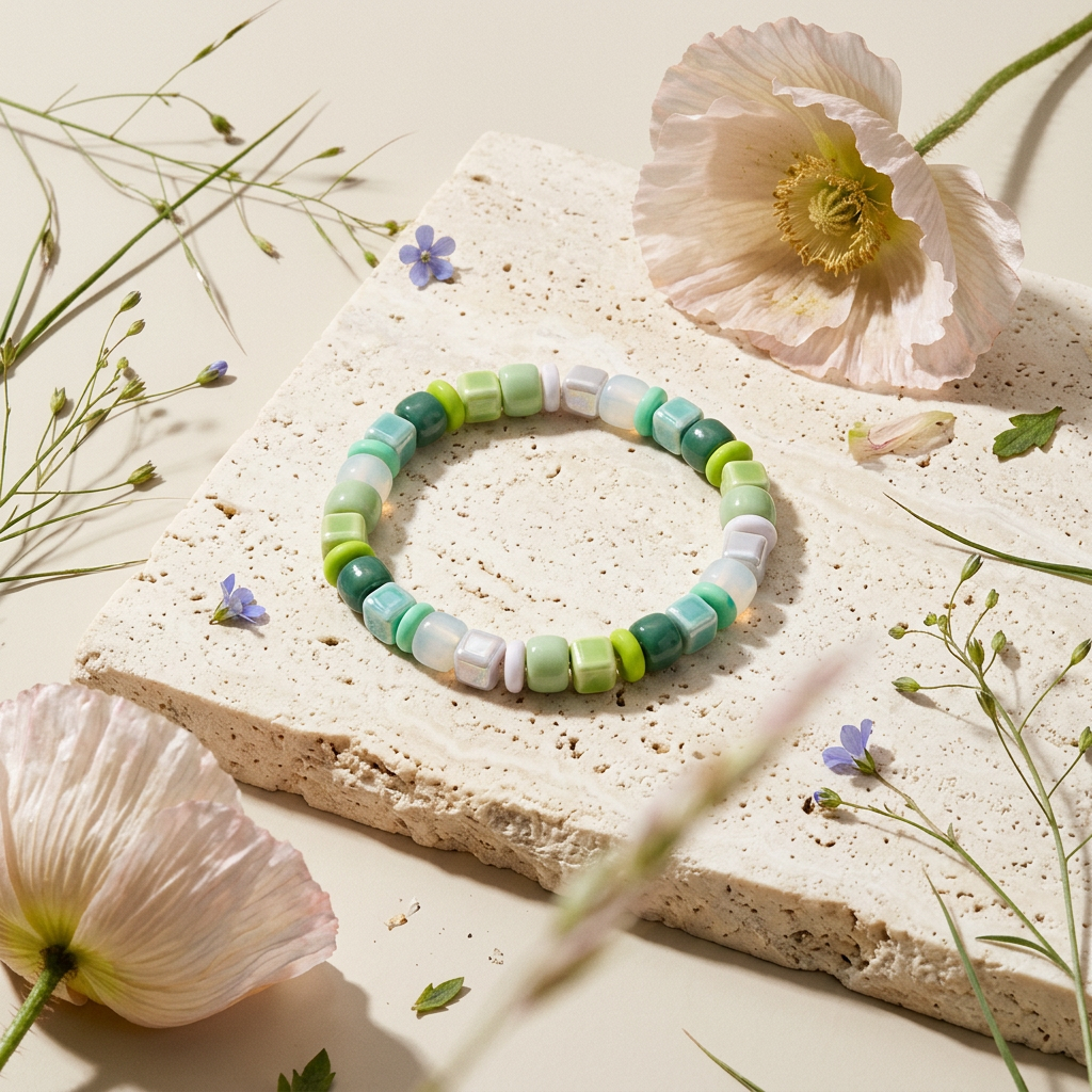 Vaelia Beaded Cube Strand bracelet
