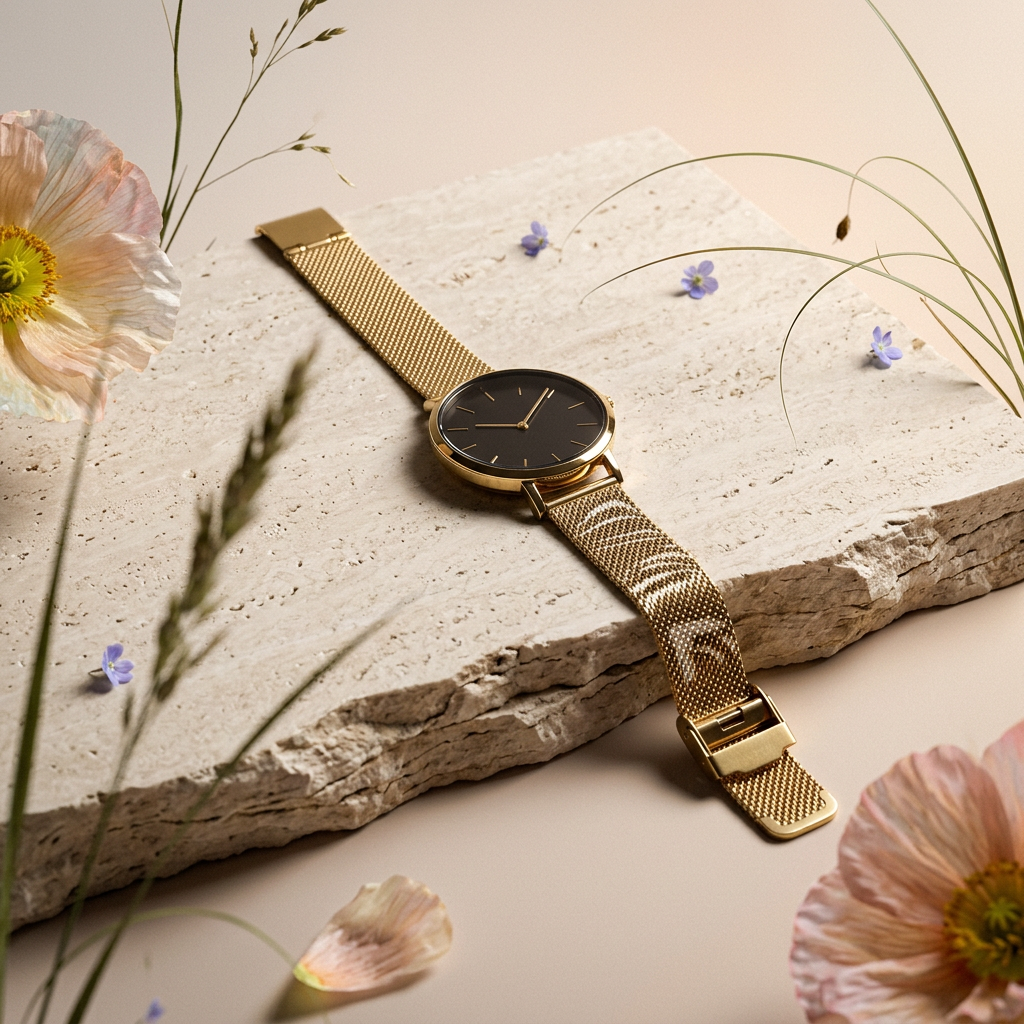 Leonia Golden Disc Classic Watch