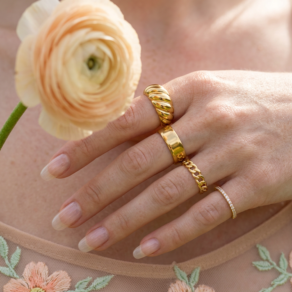 Raevia Golden Knot Band Ring