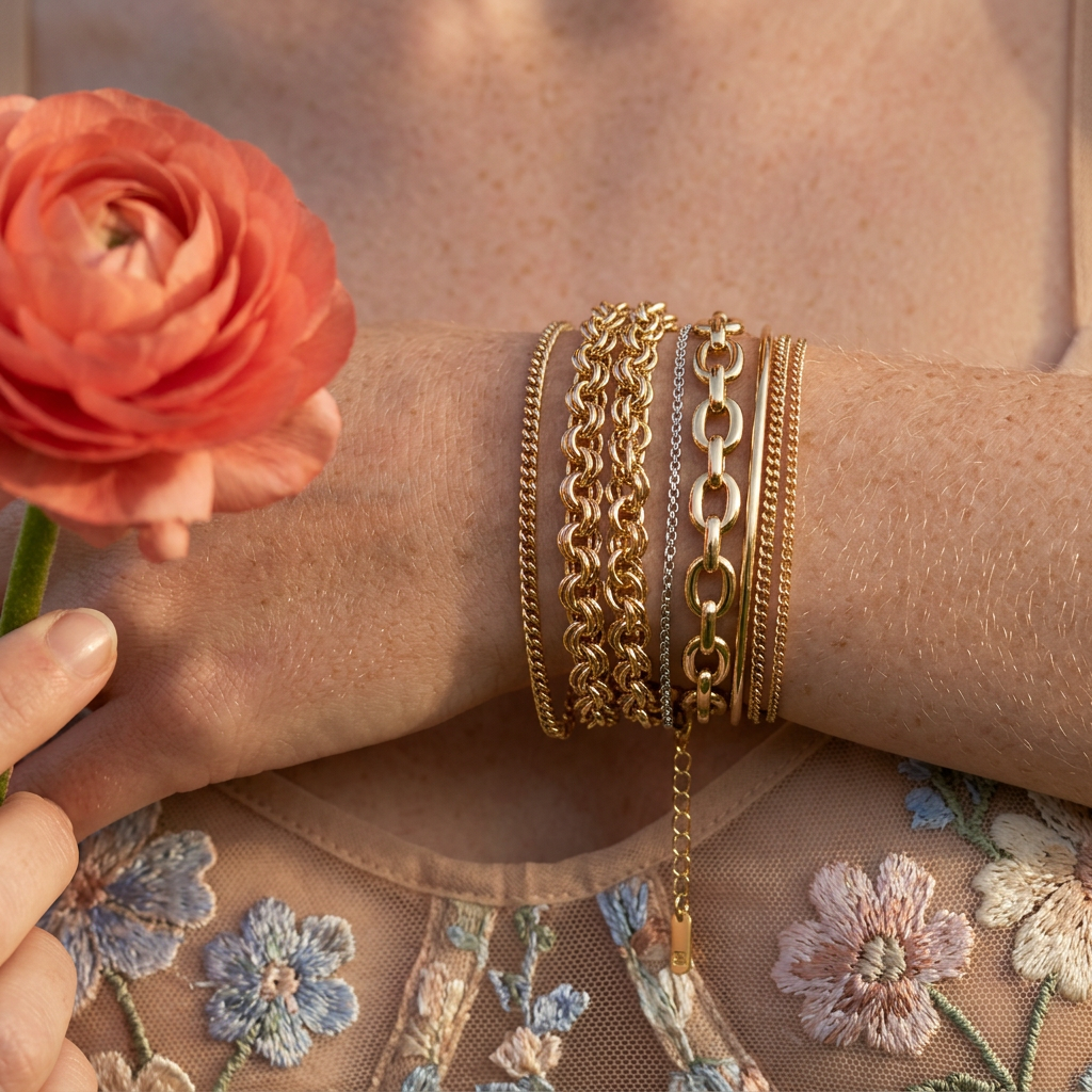 Vealia Golden Rope Chain Bracelet