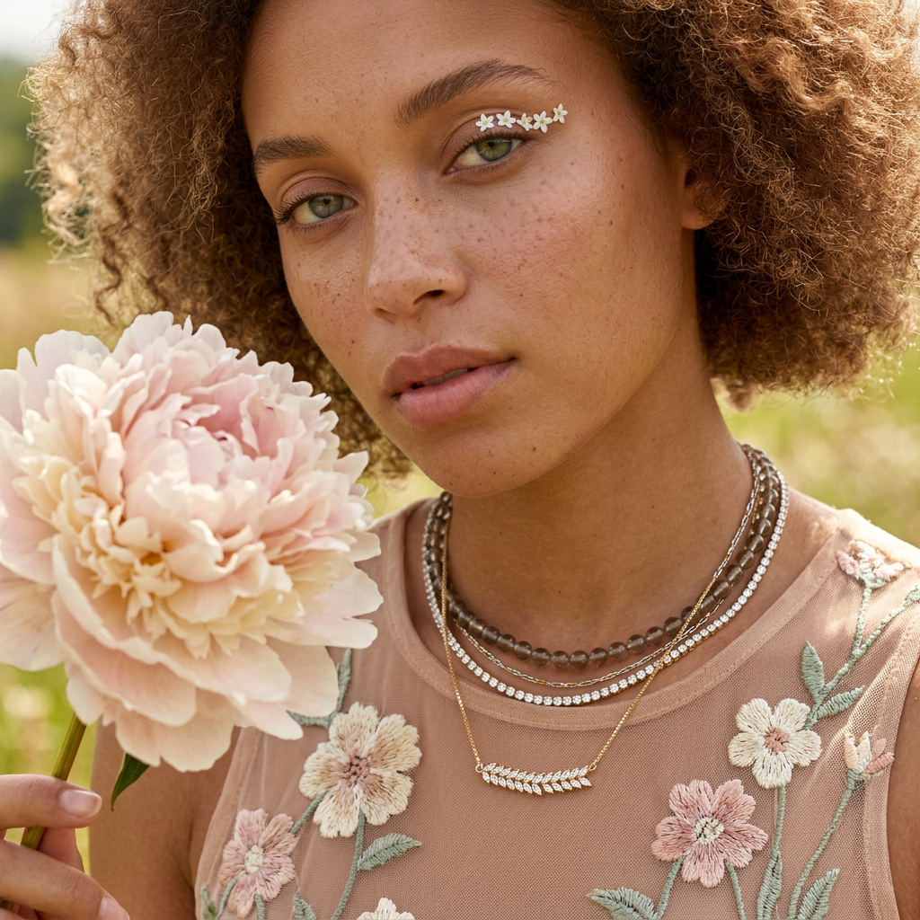 Saevia Golden Marquise Bar Pendant Necklace