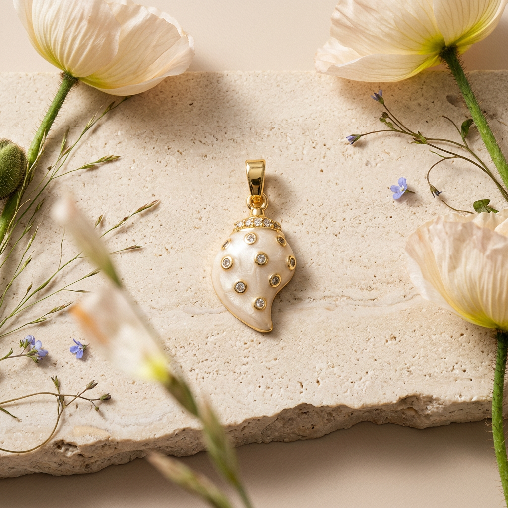 Pealina Golden Drop Pendant charm