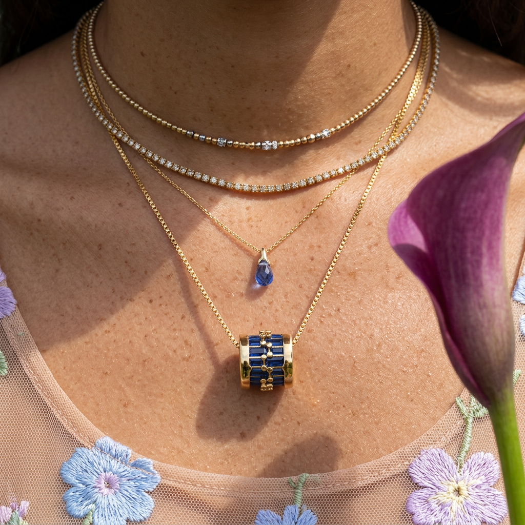 Violia Golden Bar Pendant necklace