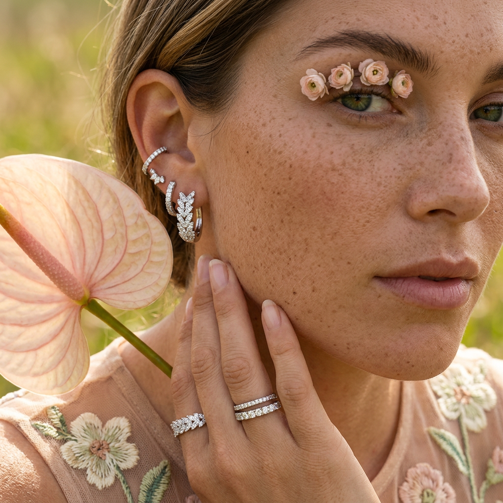 Riolia Silver Leaf Climber Earrings