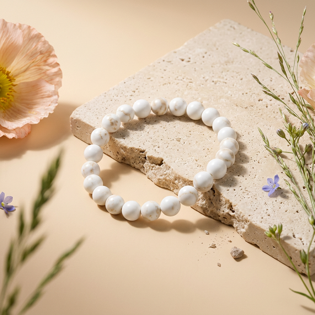 Maevia Howlite Bead Strand Bracelet