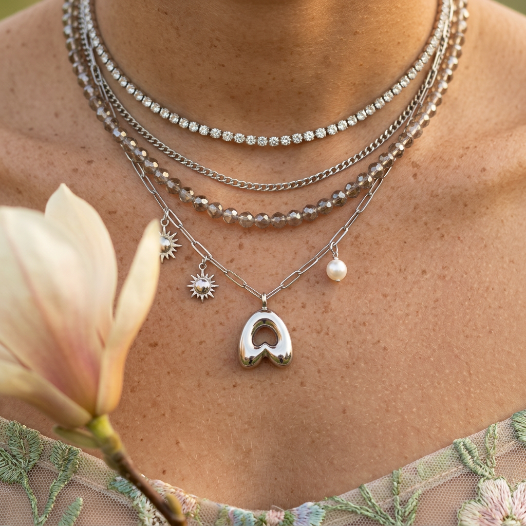 Naelia Silver Heart Charm charm