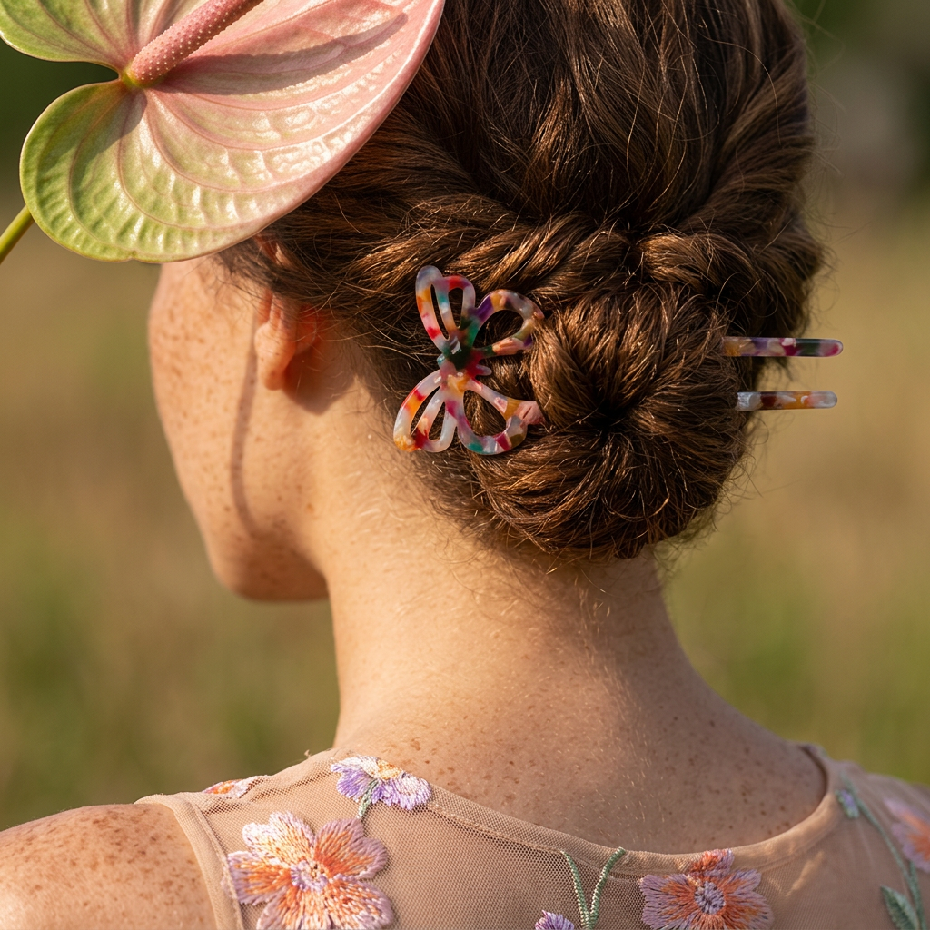 Ziolia Resin Bow Fork Hair accessory