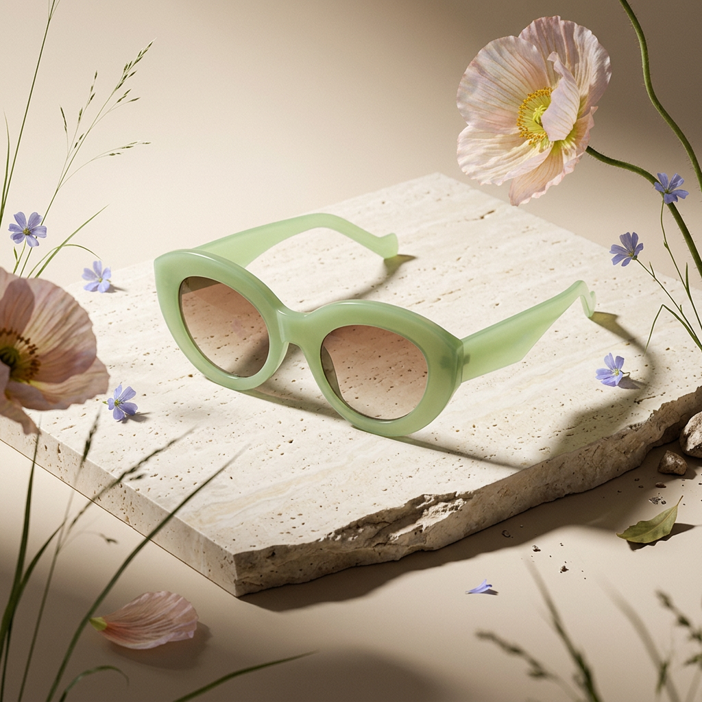 Laelia Mint Cat-eye Sunglasses