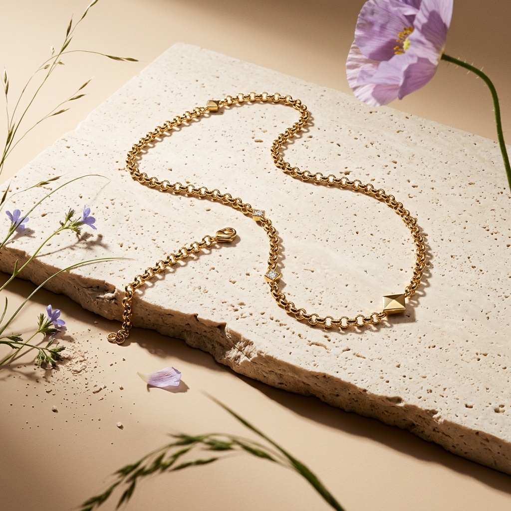 Theavia Golden Link Chain Necklace