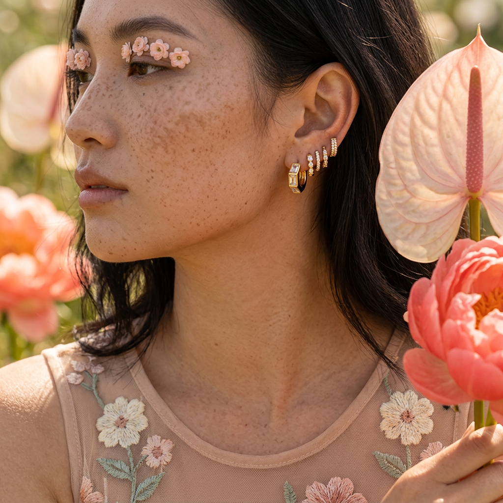 Leolia Golden Orb Huggie Earrings