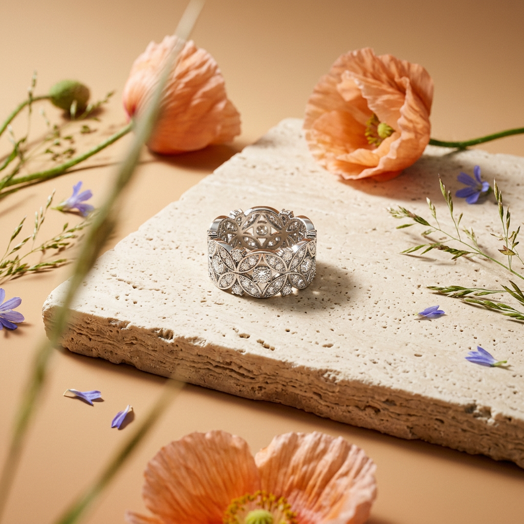 Violea Silver Cluster Statement Ring