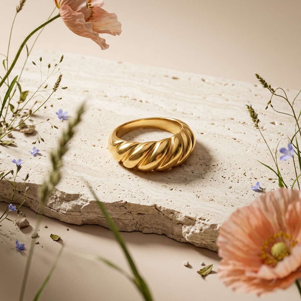 Naevia Golden Knot Band ring