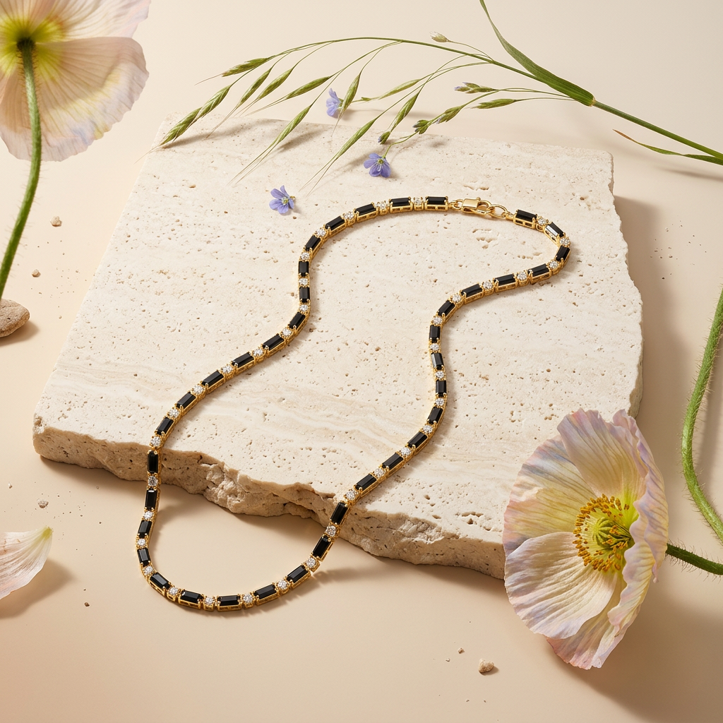 Thealia Golden Bar Chain Necklace