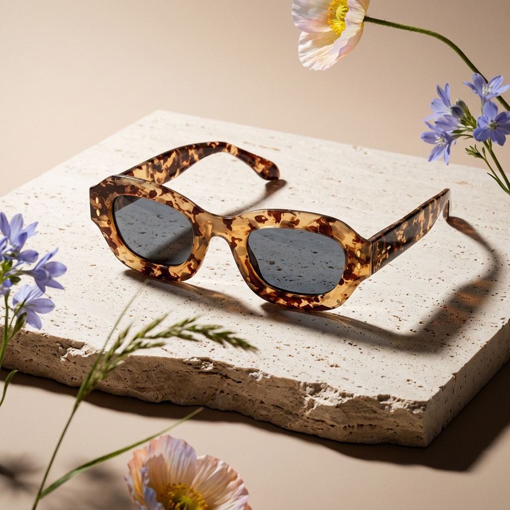 Zaelia Tortoise Oval Frame Sunglasses