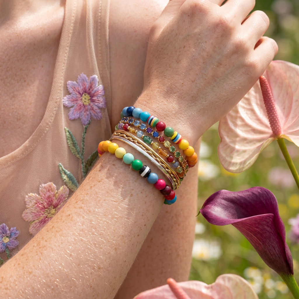 Diolia Acrylic Orb Bead Bracelet
