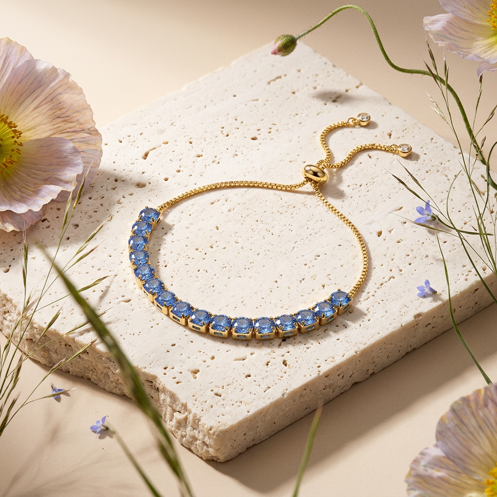 Heolia Golden Orb Tennis Bracelet