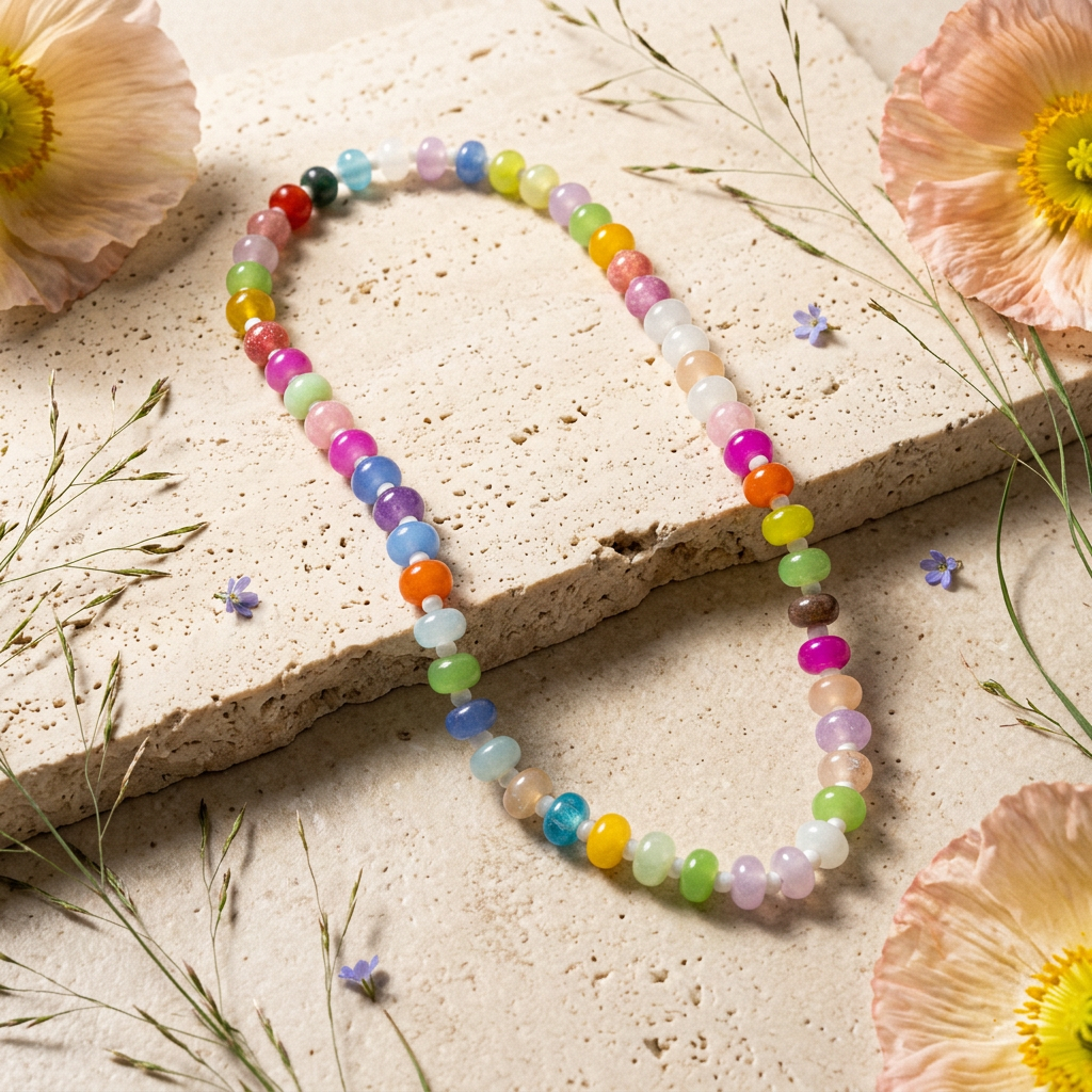Nealia Resin Orb Bead Strand Necklace