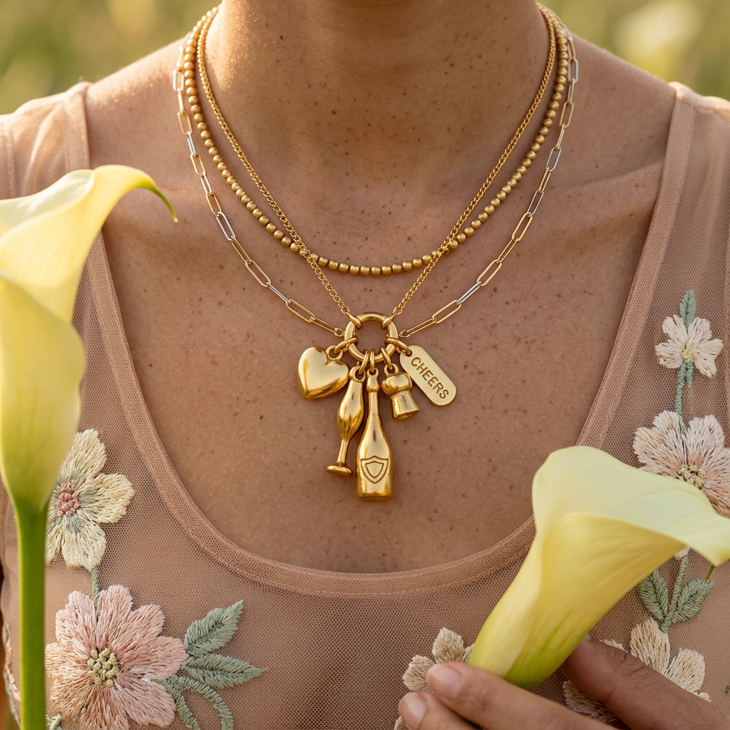 Maelia Golden Drop Pendant Charm