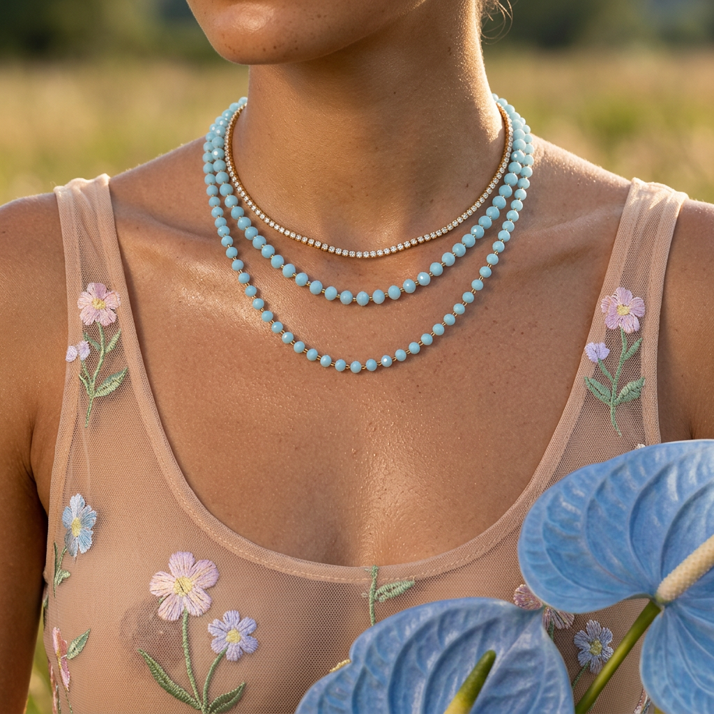 Naelia Golden Orb Chain Necklace