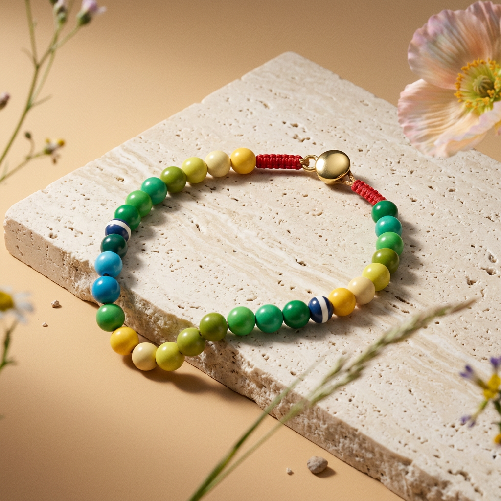 Taeonia Golden Orb Bead Strand Bracelet