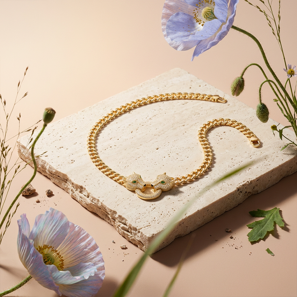 Zaephia Golden Chain Collar Necklace