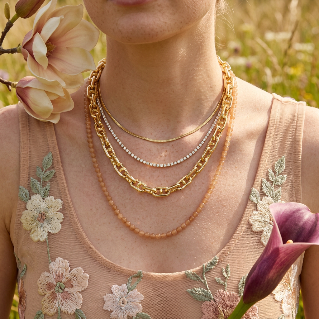 Thaelia Golden Link Chain Necklace