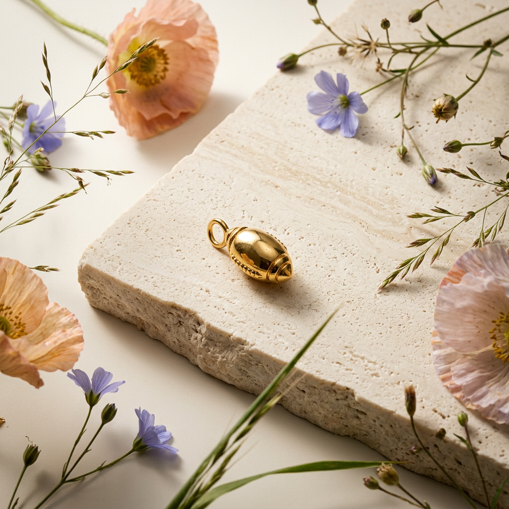 Laelia Golden Oval Pendant Charm