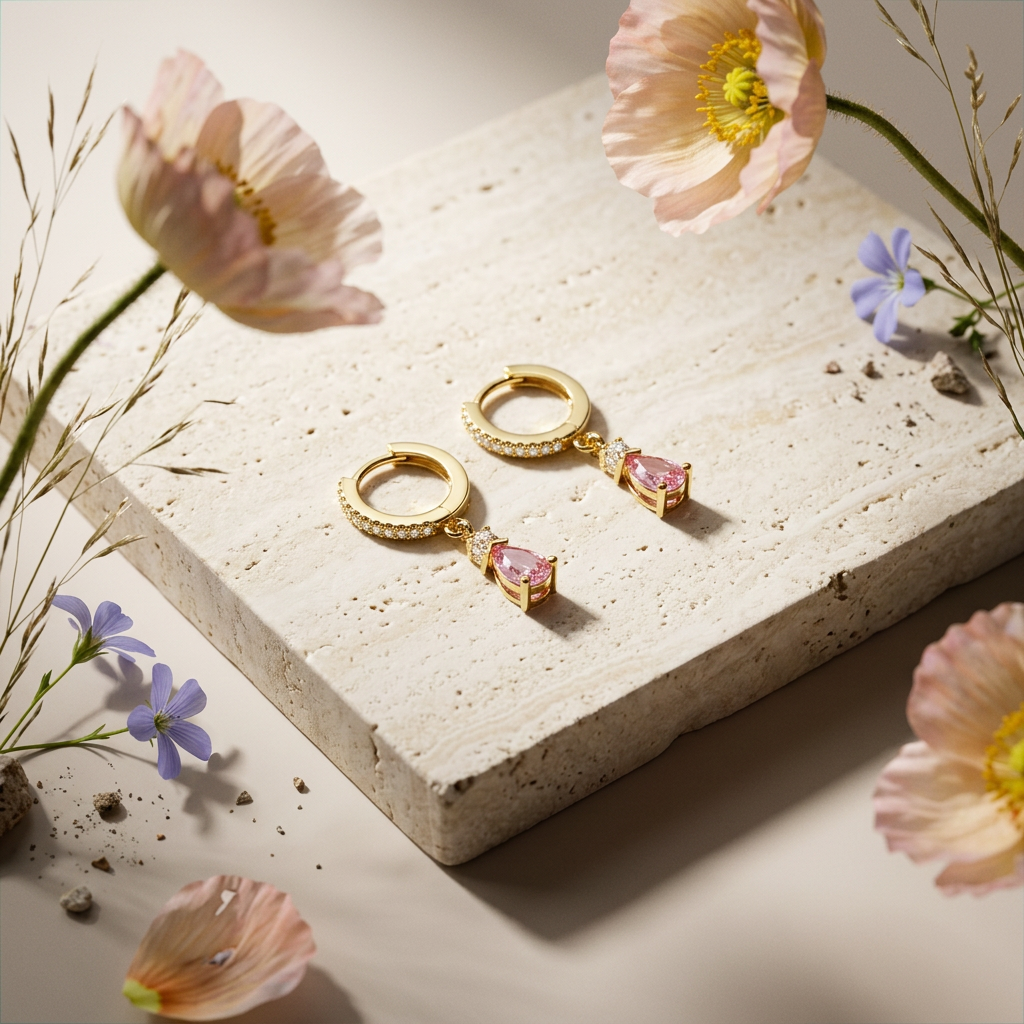 Laevia Golden Drop Huggie Earrings