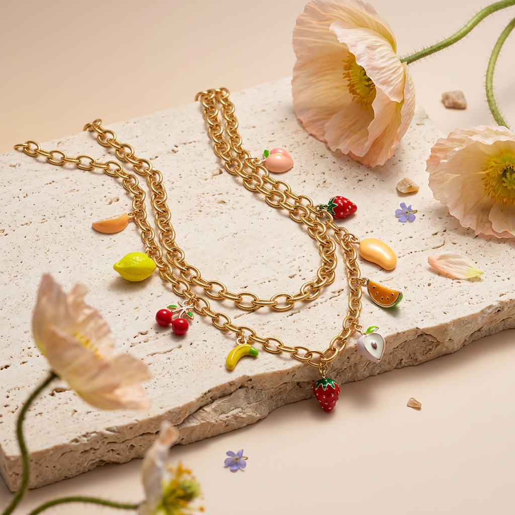 Leaviva Golden Chain Charm Necklace