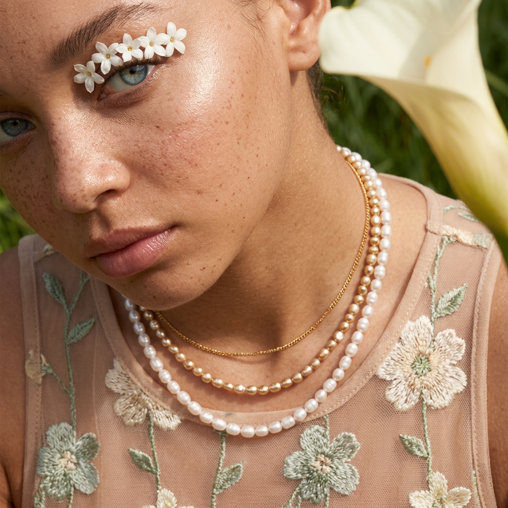 Maelia Golden Pearl Strand Necklace