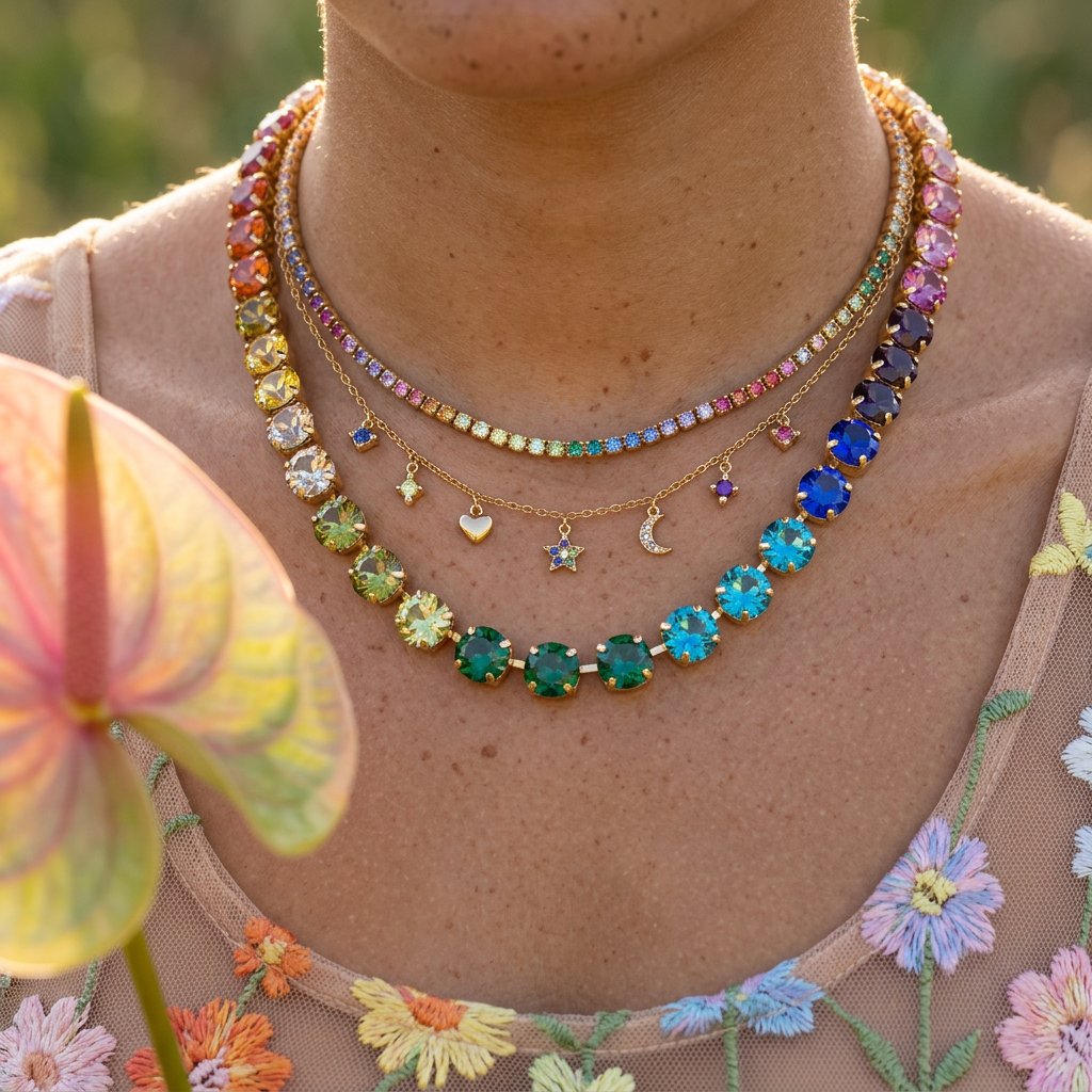 Veonia Golden Orb Chain Necklace