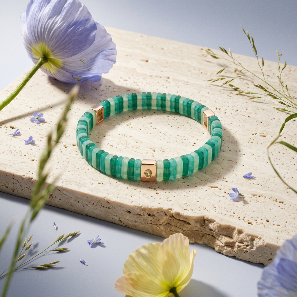 Gaelia Rose Gold Disc Strand Bracelet