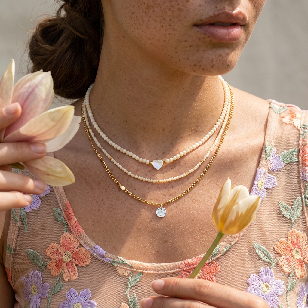 Vaelina Golden Heart Choker Necklace