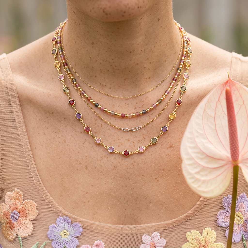 Laevia Golden Orb Chain Necklace