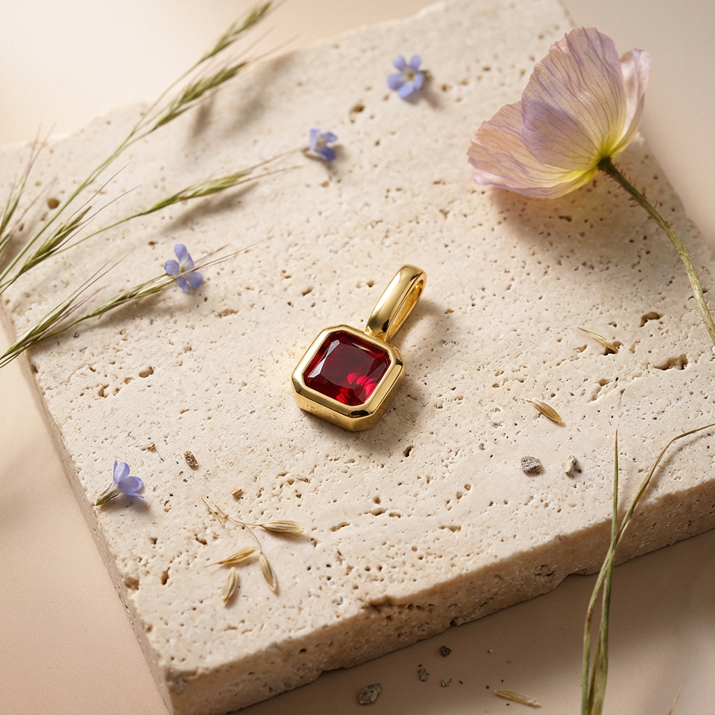 Zaelia Golden Square Pendant charm