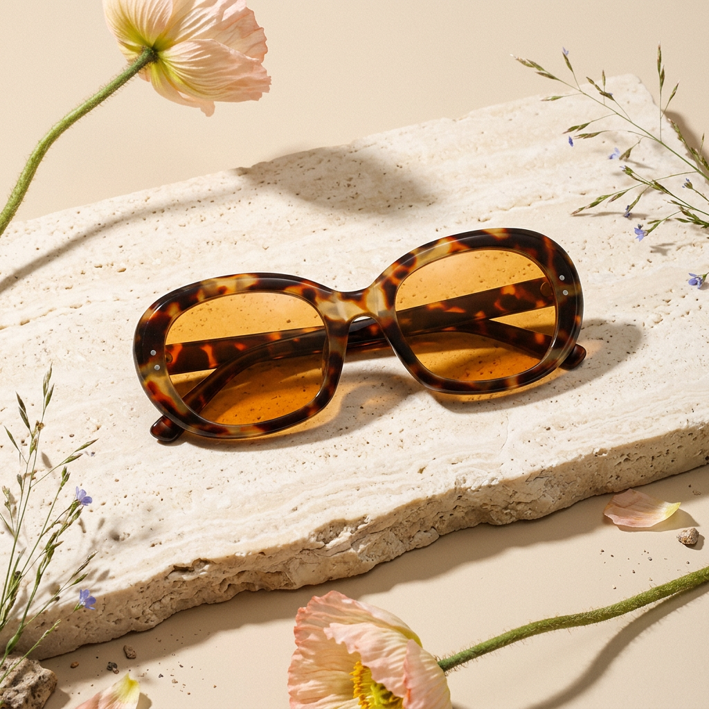 Saevia Tortoise Oversized Rounded Sunglasses