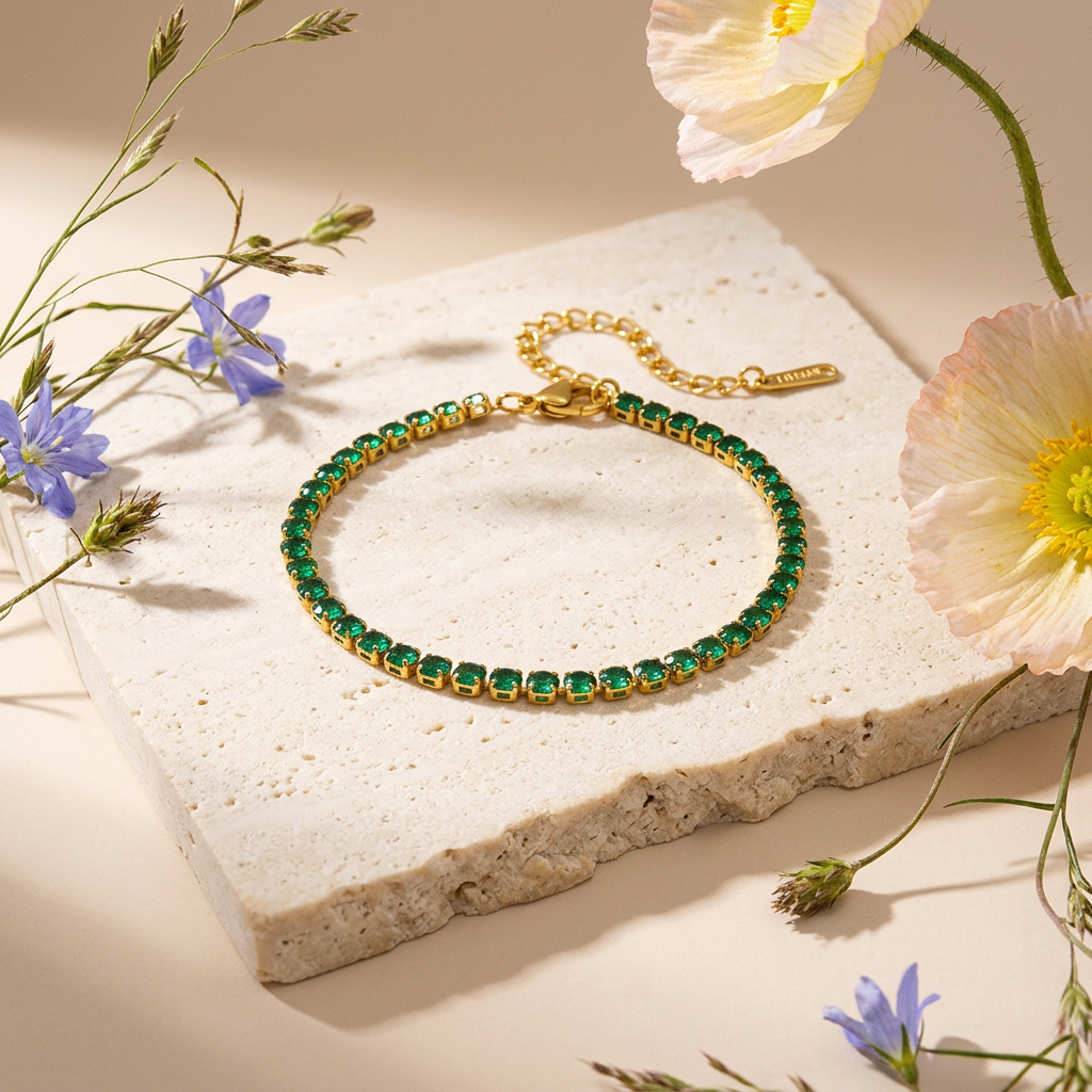 Liovia Golden Orb Tennis Bracelet