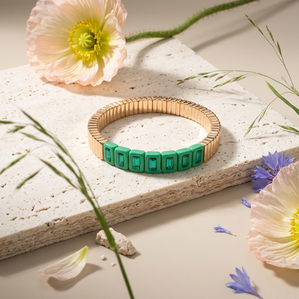 Viorea Rose Gold Bar Bangle Bracelet