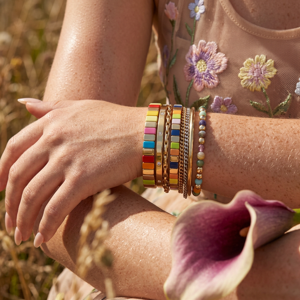 Laesia Golden Bar Strand Bracelet